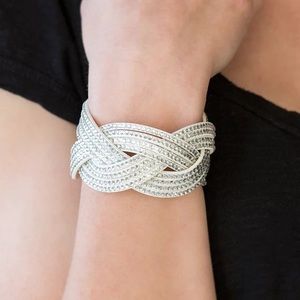 Big City Shimmer White Snap Bling Bracelet